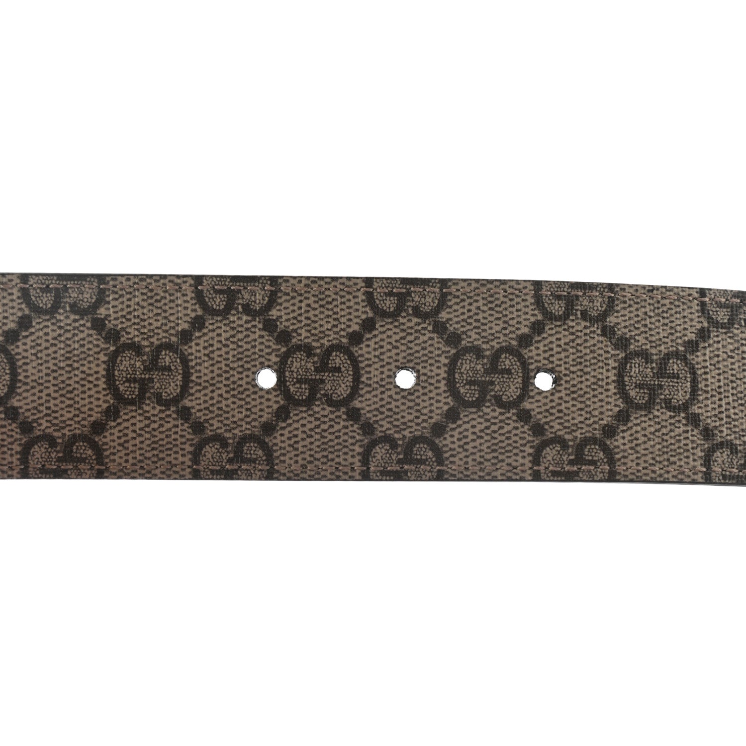 Gucci GG Supreme Monogram Plutone Calfskin Double G Reversible 37mm Belt 85 34 Beige Ebony New Acero 6 of 6