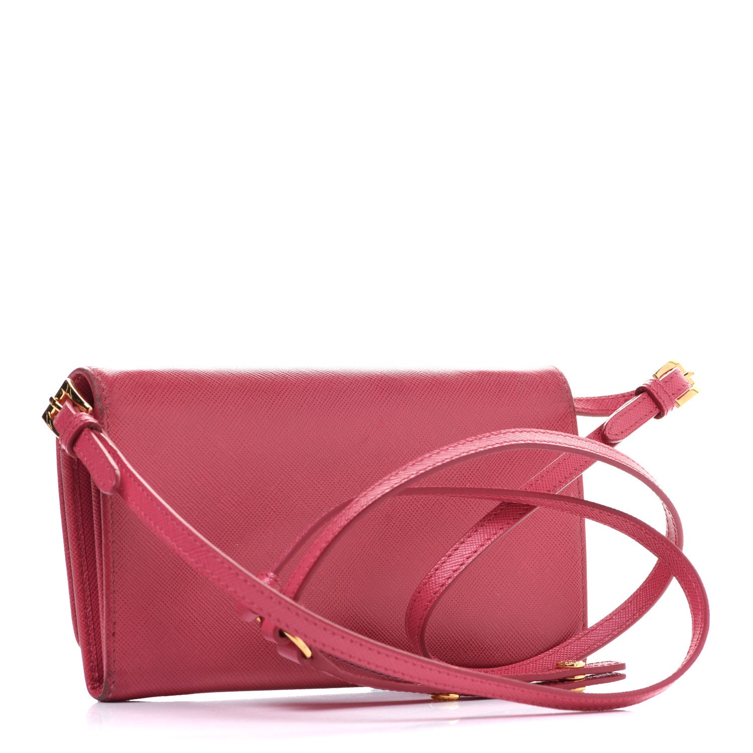 Prada Saffiano Fiocco Bow Flap Wallet Peonia 2 of 11