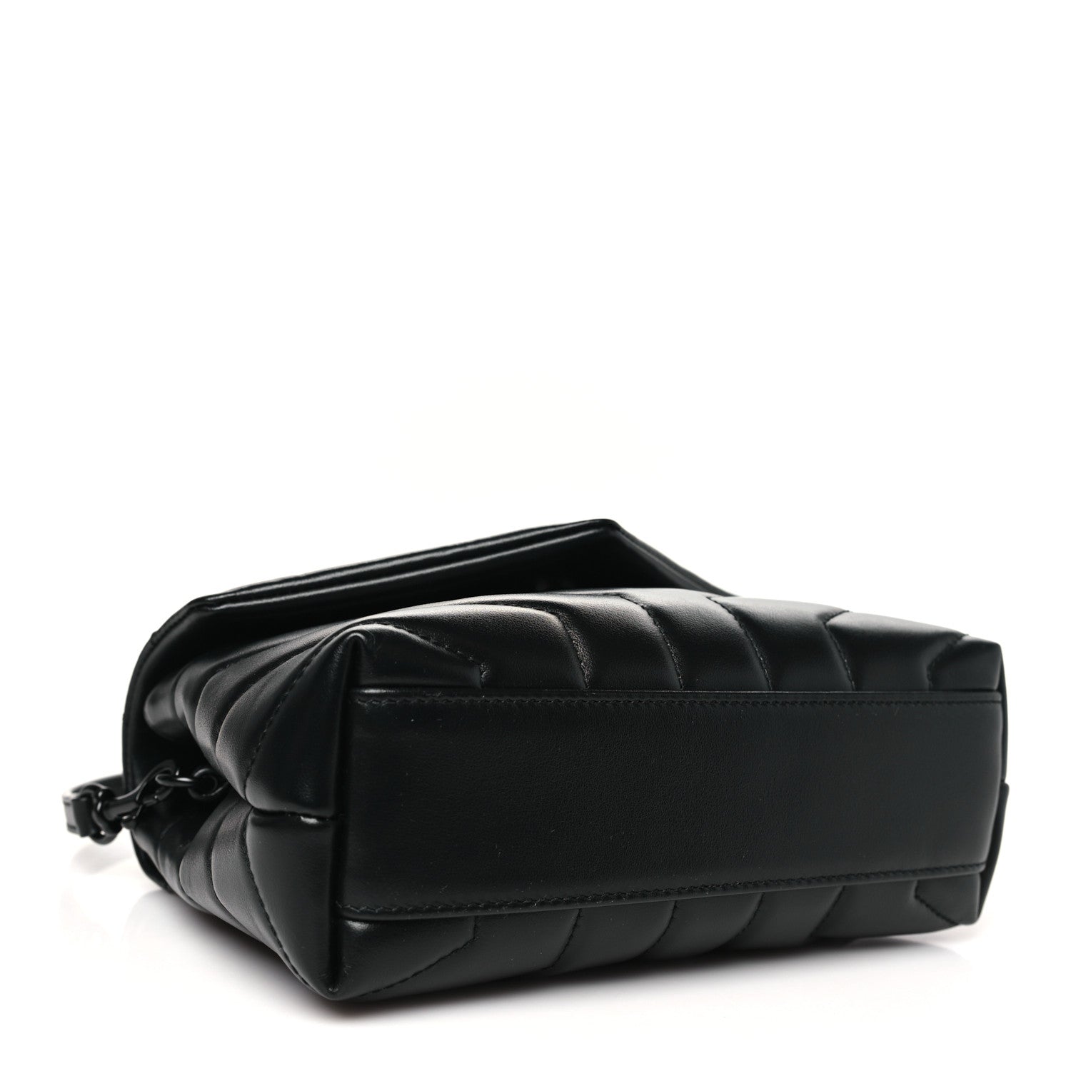 Saint Laurent Calfskin Y Quilted Monogram Monochrome Toy Loulou Crossbody Bag Black 4 of 10