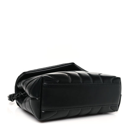Saint Laurent Calfskin Y Quilted Monogram Monochrome Toy Loulou Crossbody Bag Black 4 of 10