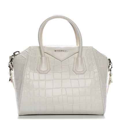 Givenchy Calfskin Crocodile Embossed Small Antigona White 1 of 15