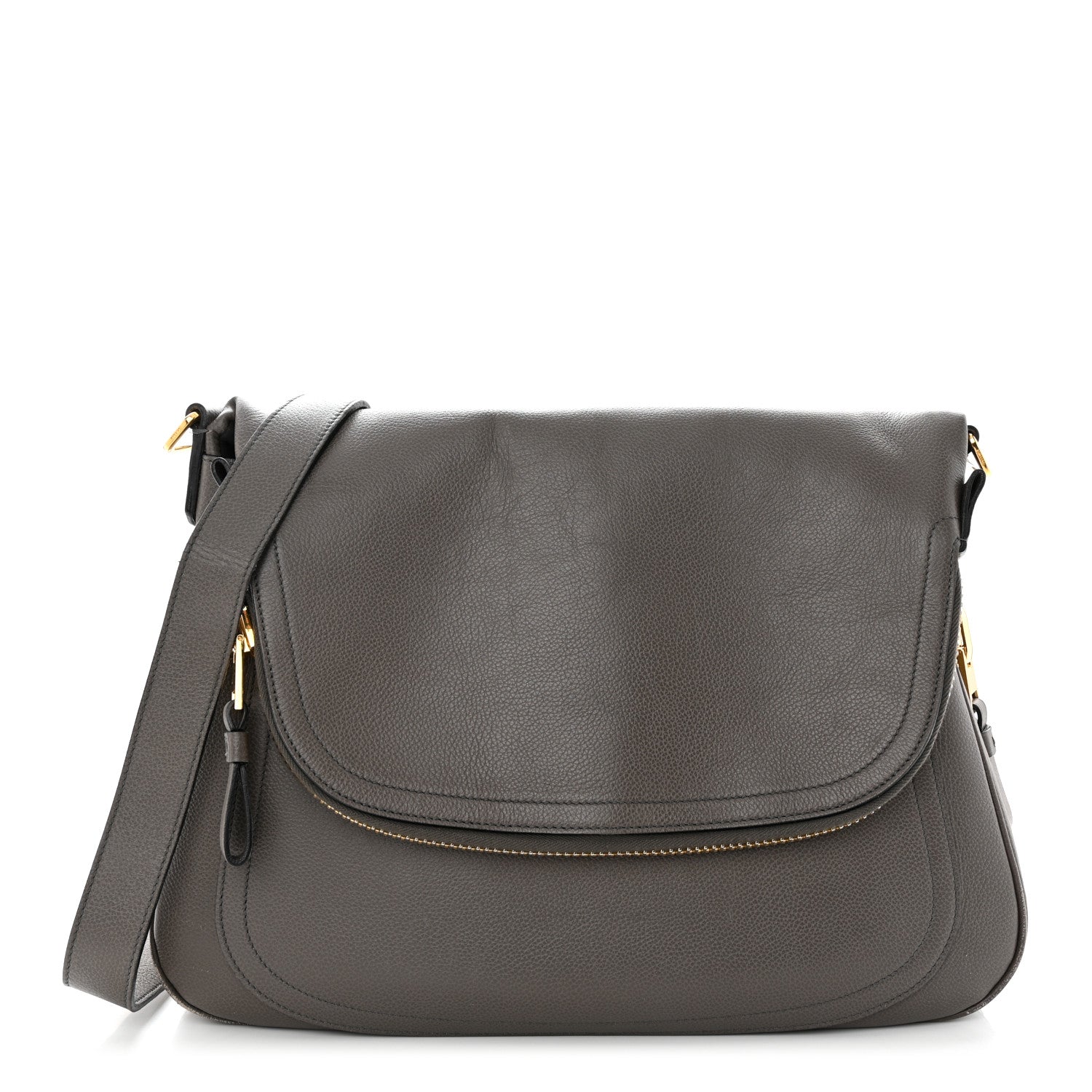 Tom Ford Pebbled Calfskin Medium Jennifer Graphite 1 of 17