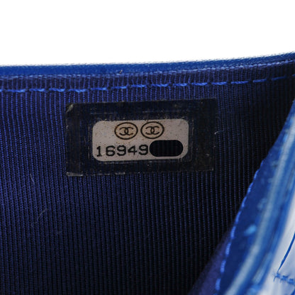Chanel Patent Quilted Zip Pocket Wallet Blue 7 of 8