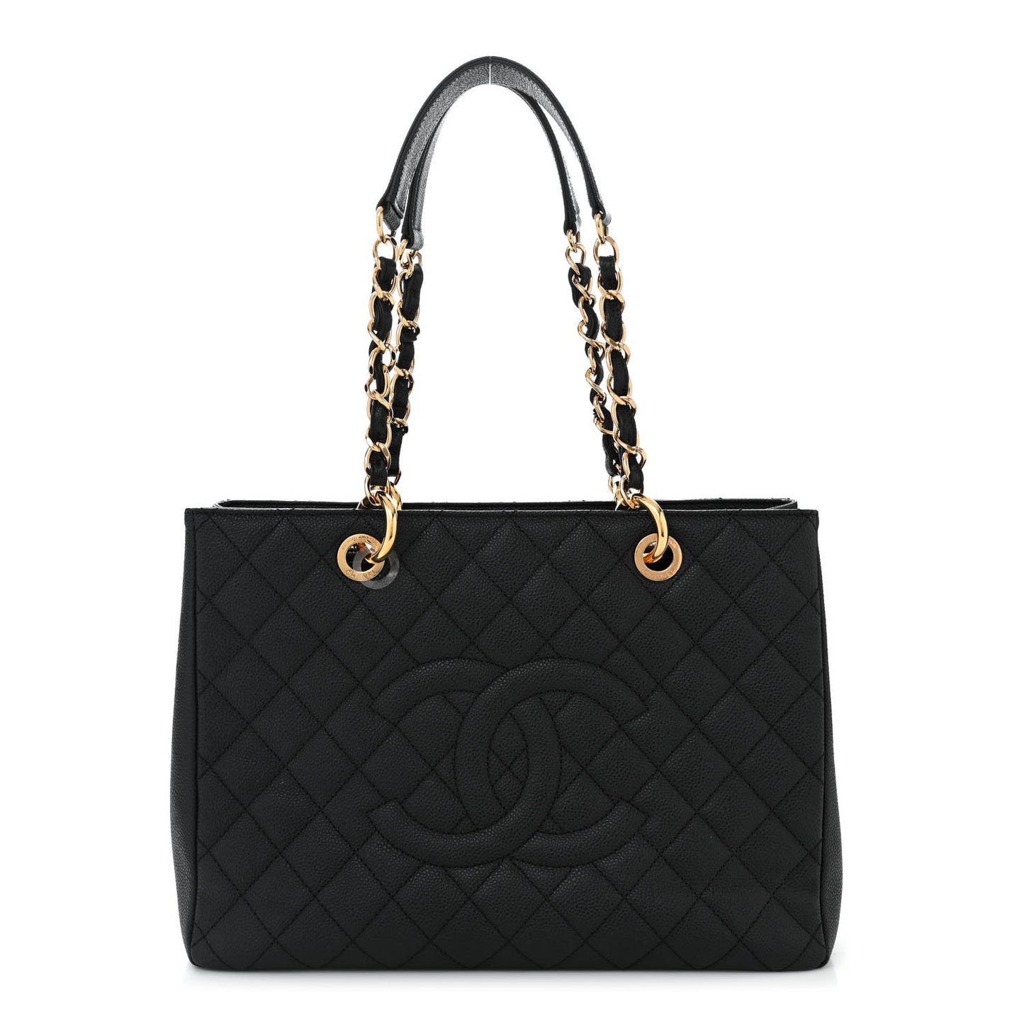 Caviar Quilted Grand Shopping Tote GST Black