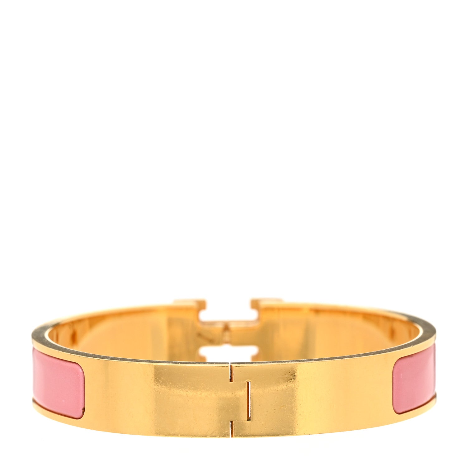 Hermes Enamel Narrow Clic Clac H Bracelet GM Rose Nacarat 4 of 5