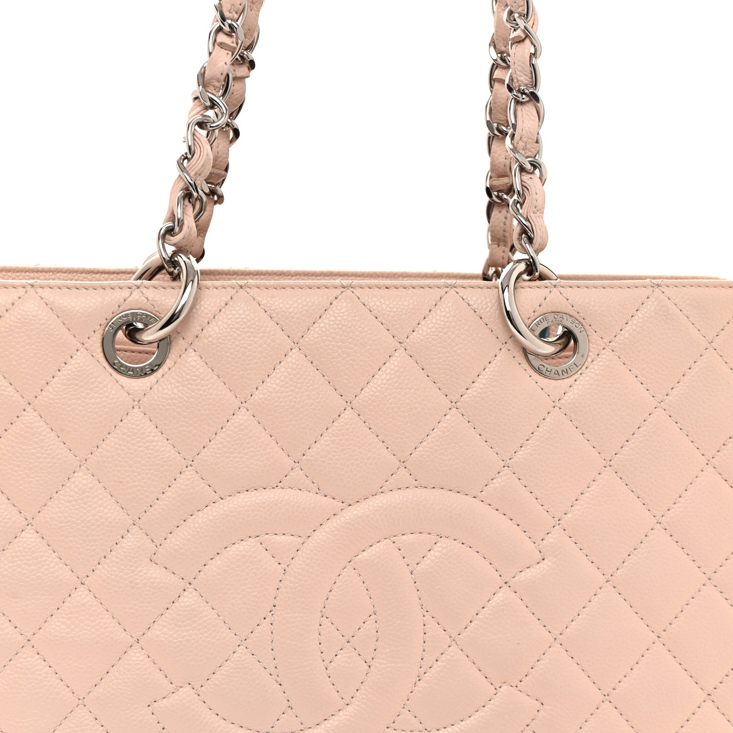 Chanel Caviar Quilted Grand Shopping Tote GST Light Pink 9 of 13