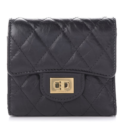 Chanel Aged Calfskin Quilted Reissue Compact Wallet Black 1 of 8
