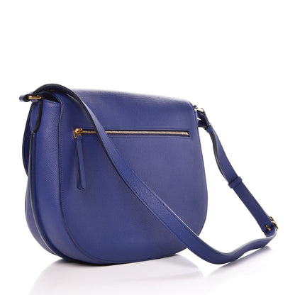 Celine Grained Calfskin Medium Trotteur Indigo 2 of 12