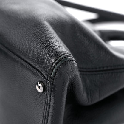 Chanel Calfskin Mademoiselle Lock Cerf Shopper Tote Black 9 of 15