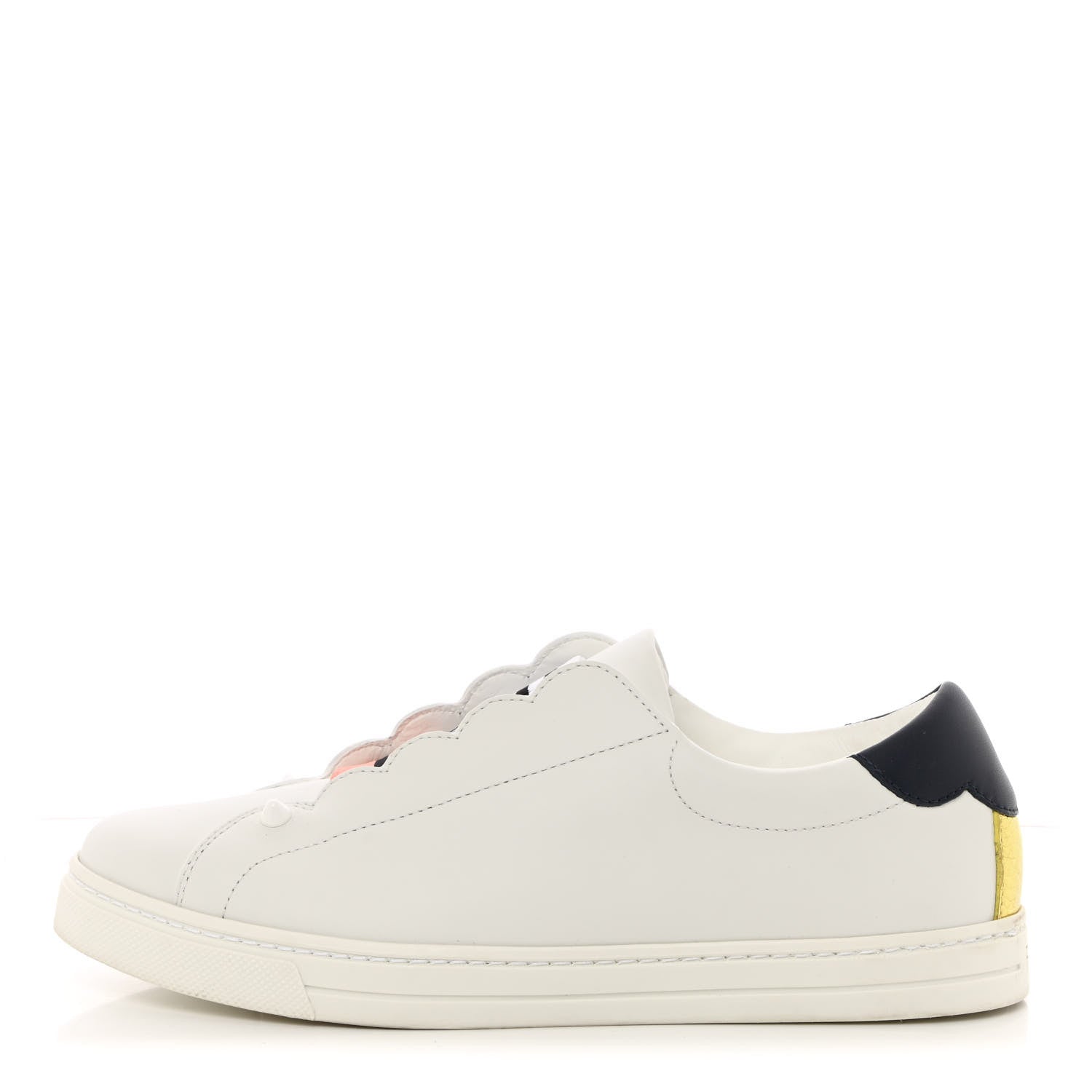Fendi Vitello Rockoclick Slip On Sneakers 36 White Multicolor 1 of 11