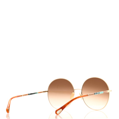 Chloe Metal Round Sunglasses CH0112S Gold Brown 4 of 7