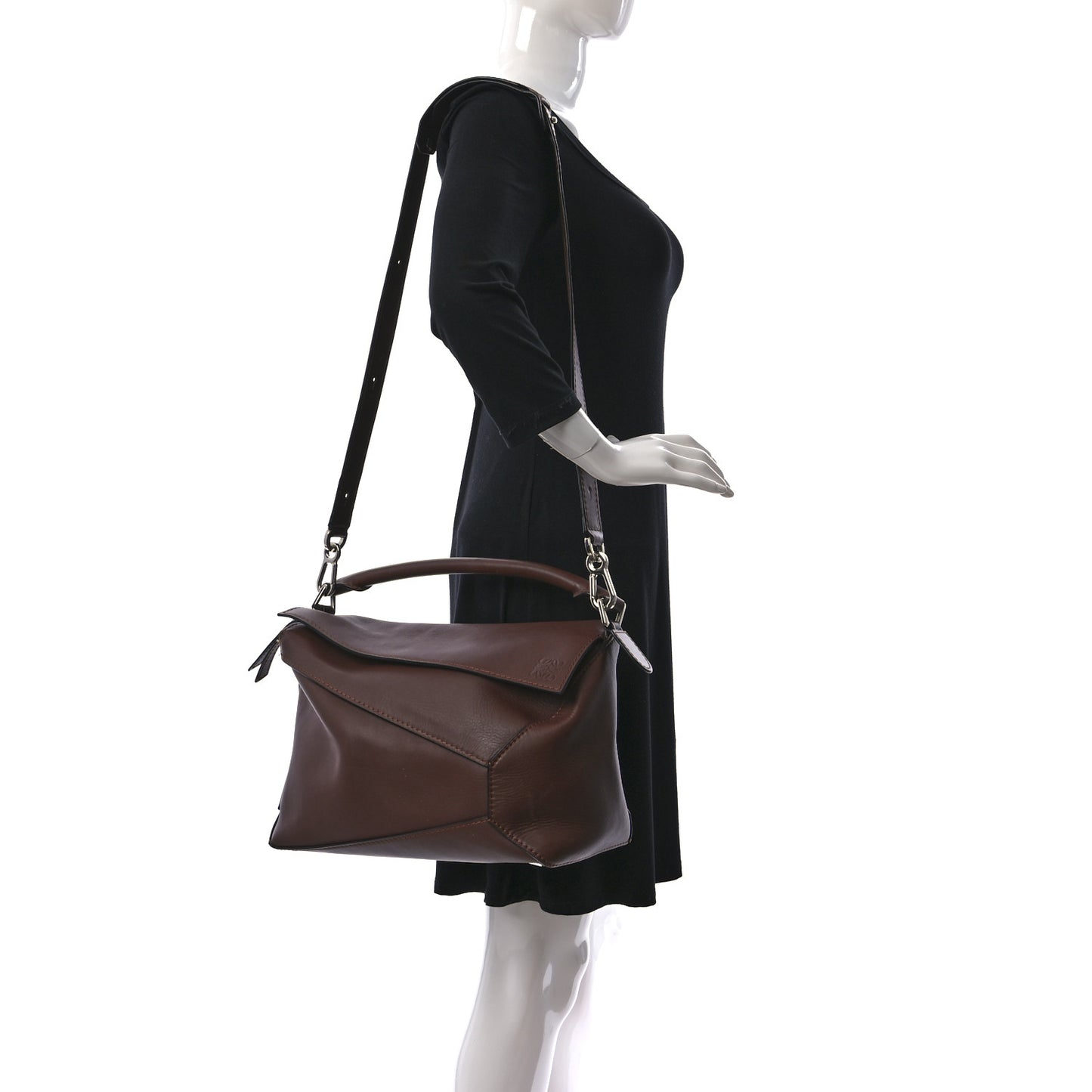Calfskin Large Puzzle Bag Brown