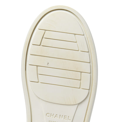 Chanel Calfskin Crocodile Embossed Cocodile High Top Sneakers 36 White 13 of 14