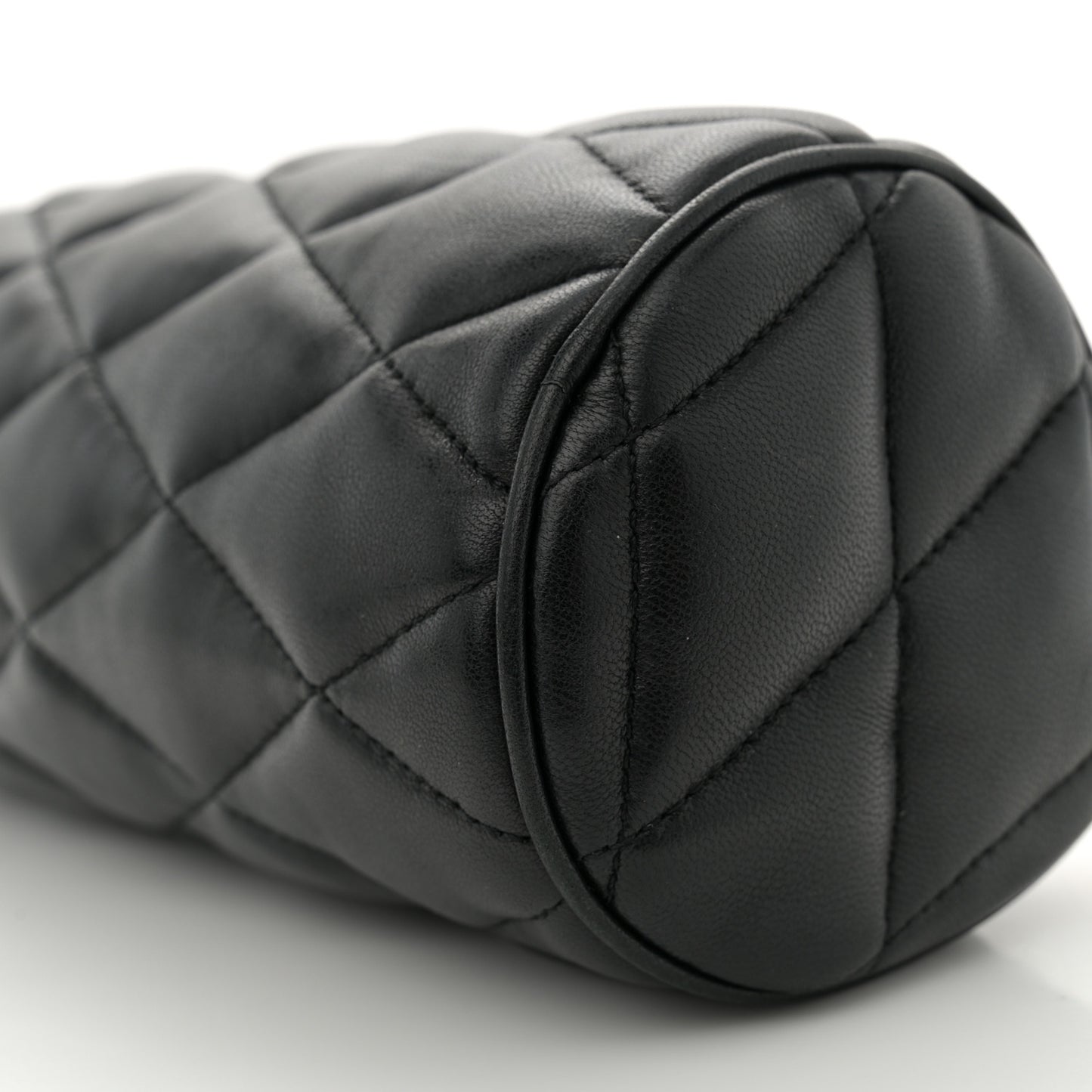 Lambskin Monogram Mini Sade Tube Bag Black