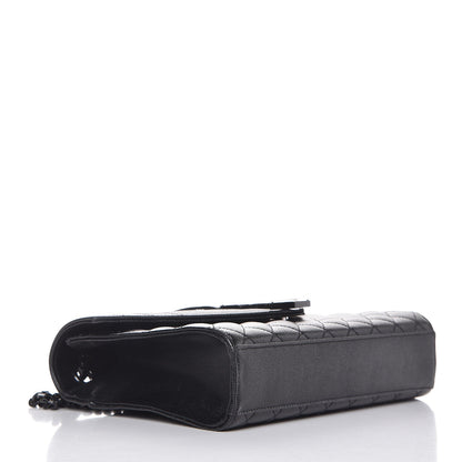 Saint Laurent Grain De Poudre Textured Mixed Matelasse Triquilt Medium Monogram Satchel Black 4 of 7