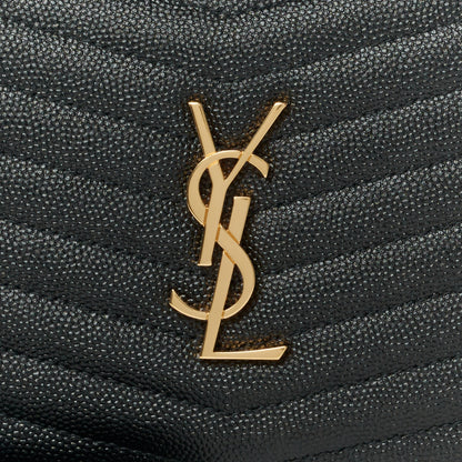 Saint Laurent Grain De Poudre Matelasse Monogram Mini Lou Camera Bag Black 8 of 10