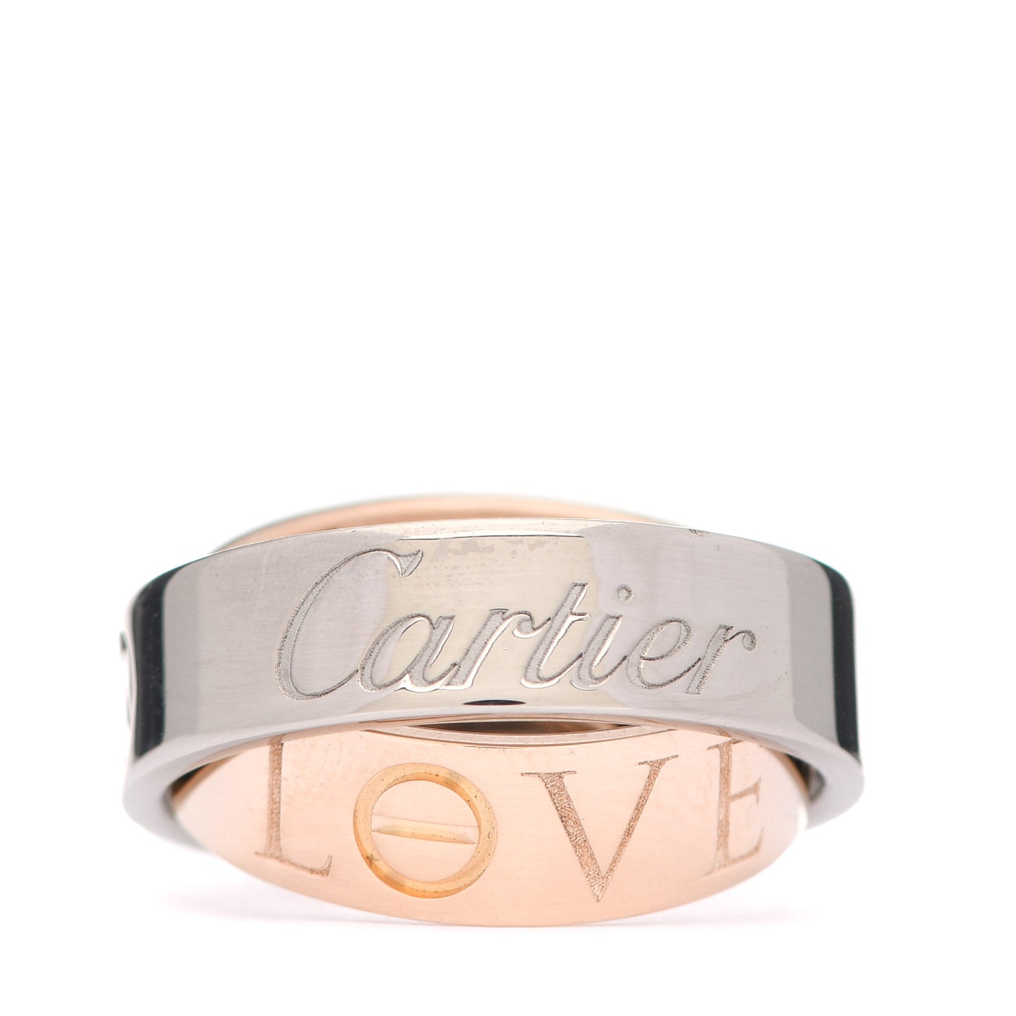 18K White Pink Gold 5.5mm Astro LOVE Ring 48 4.5