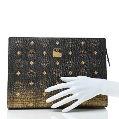 MCM Gradation Visetos Zip Pouch Black Gold 2 of 7