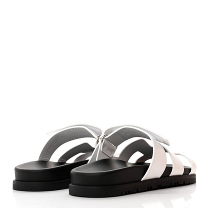 Hermes Calfskin Womens Chypre Sandals 36.5 White 4 of 9