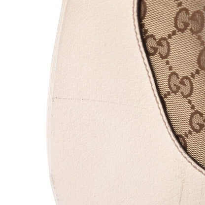 Gucci Monogram Calfskin Horsebit Hobo Off White 10 of 14