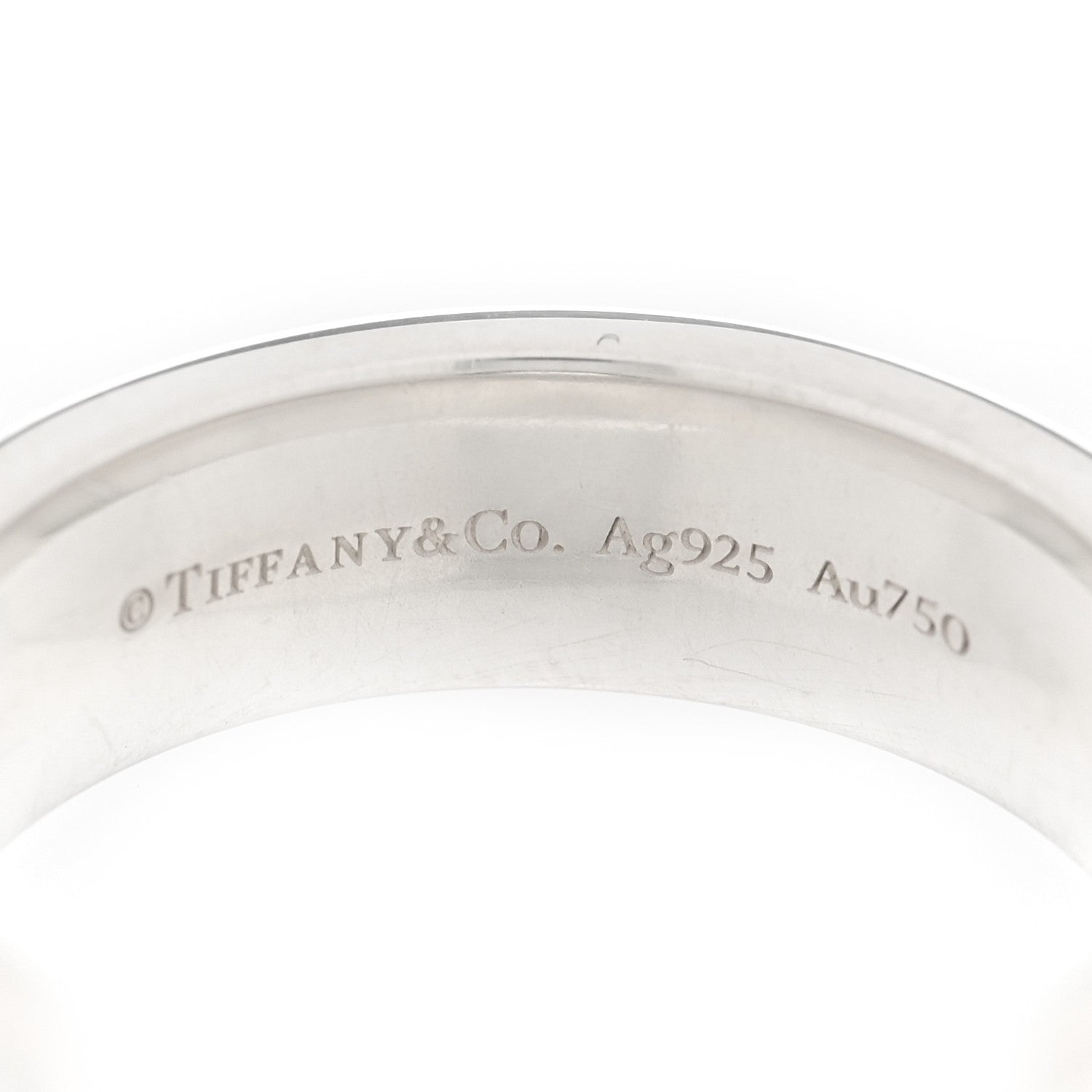 Tiffany Sterling Silver 18K Rose Gold Tiffany T Wide Ring 54 6.75 4 of 4