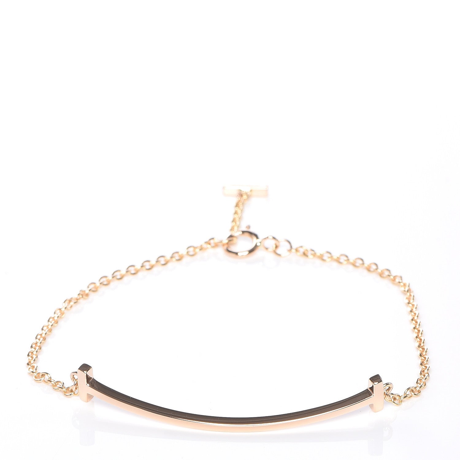 Tiffany 18K Rose Gold T Smile Bracelet 1 of 7
