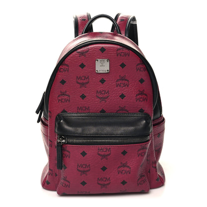 MCM Visetos Small Stark Backpack Burgundy 1 of 10