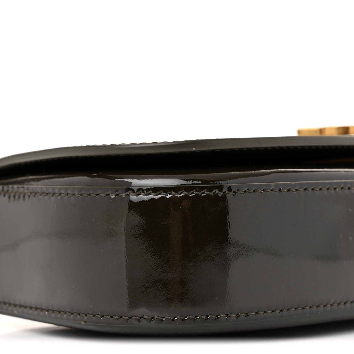 Saint Laurent Patent Calfskin Mini Voltaire Shoulder Bag Dark Vineyard Green 9 of 11
