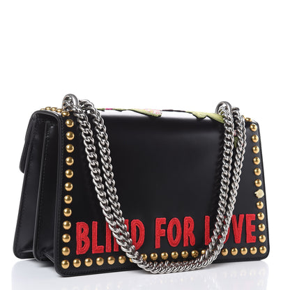 Gucci Calfskin Floral Embroidered Studded Small Dionysus Shoulder Bag Black 3 of 11
