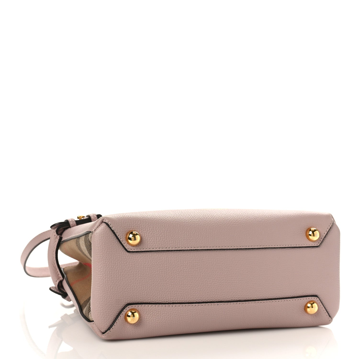 Burberry Grainy Calfskin House Check Small Banner Tote Pale Orchid 4 of 8
