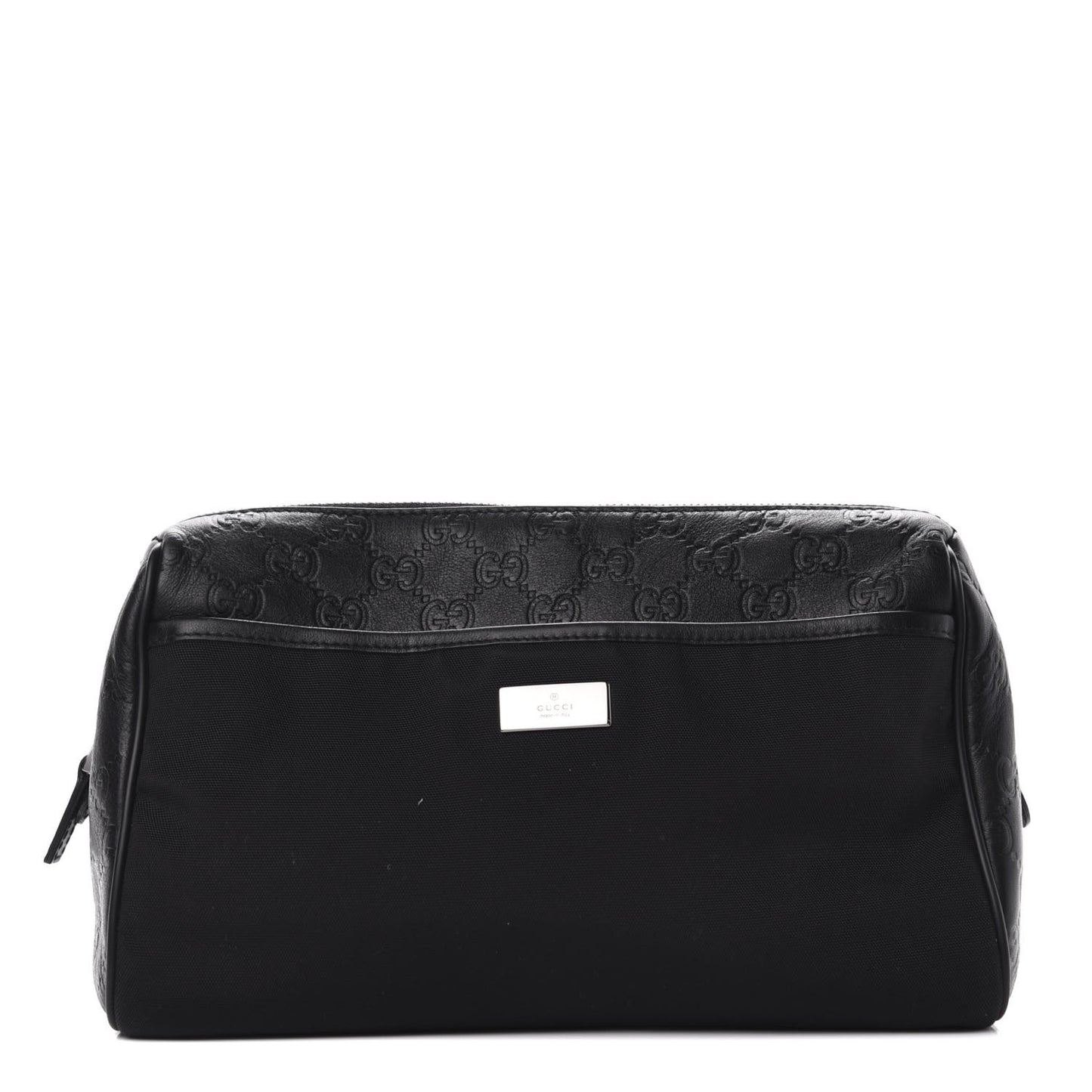 Nylon Guccissima Zip Top Pouch Black