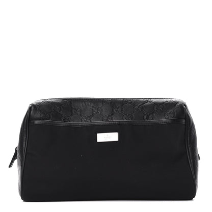 Gucci Nylon Guccissima Zip Top Pouch Black 1 of 7