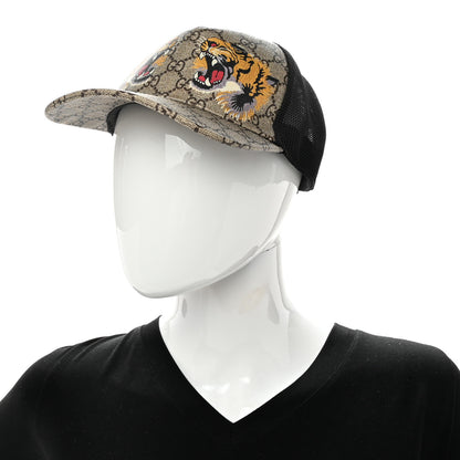 Gucci GG Supreme Monogram Tiger Print Baseball Hat M 58 Beige 1 of 12