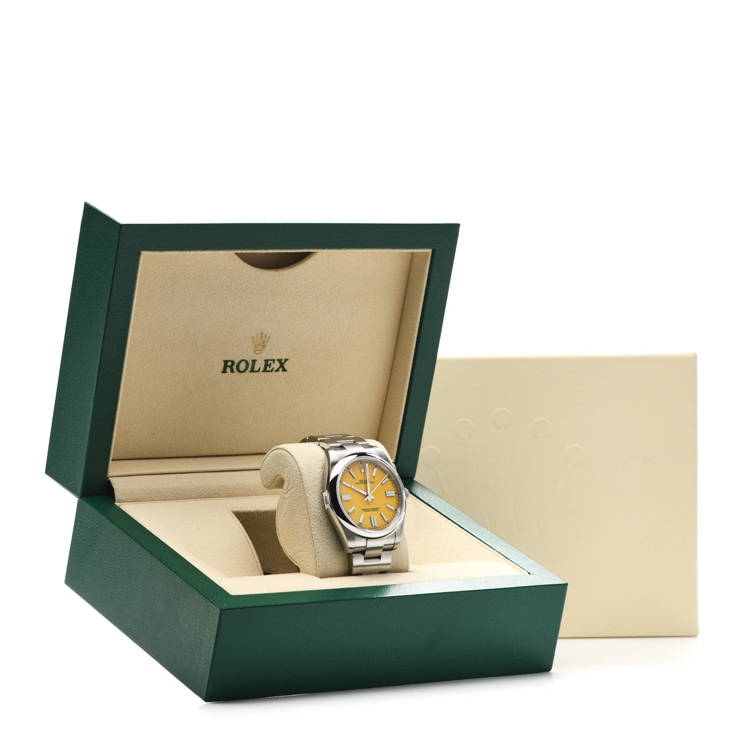 Rolex Stainless Steel 41mm Oyster Perpetual Watch Yellow 124300 5 of 5