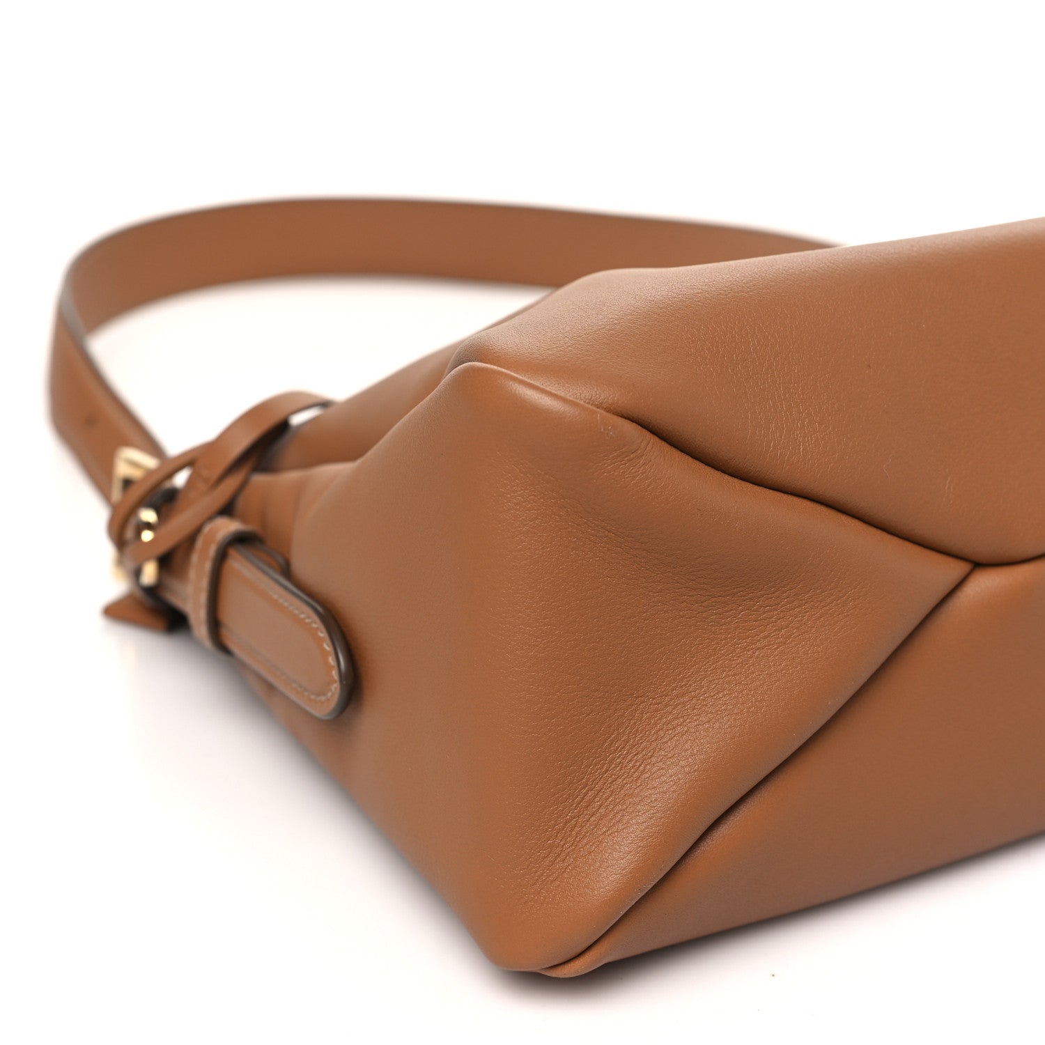 Prada Soft Calfskin Large Aimée Shoulder Bag Caramel 9 of 10