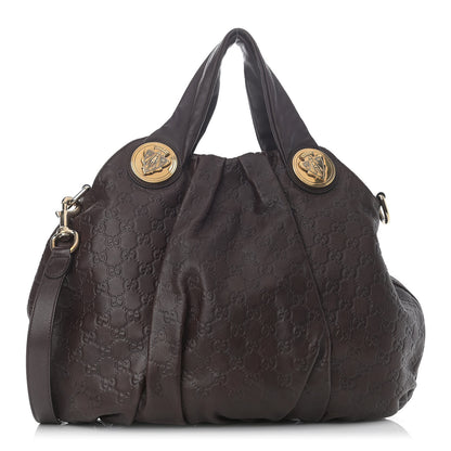 Gucci Guccissima Medium Hysteria Top Handle Bag Chocolate 1 of 10