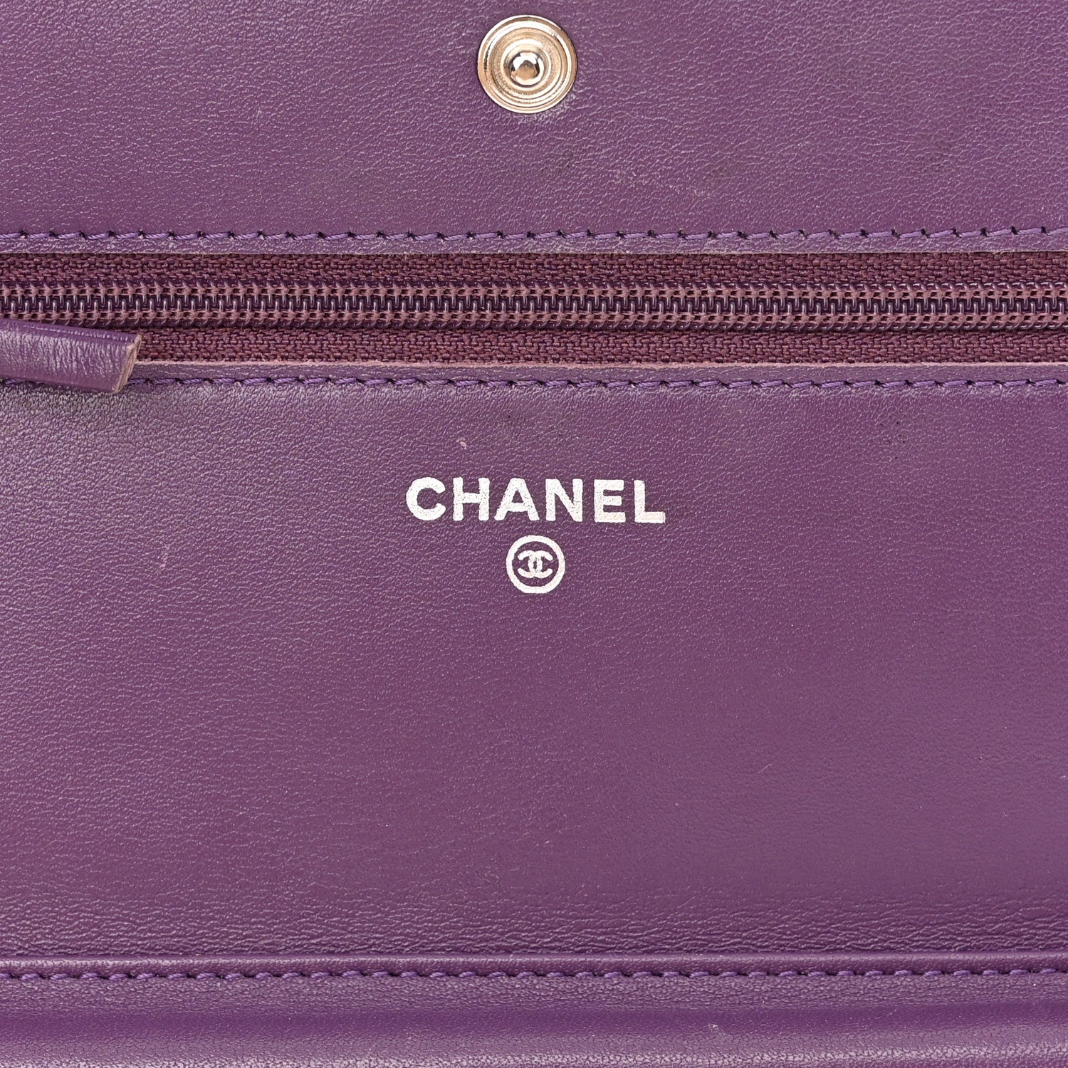 Chanel Patent Quilted Brilliant Wallet On Chain WOC Violet 6 of 13