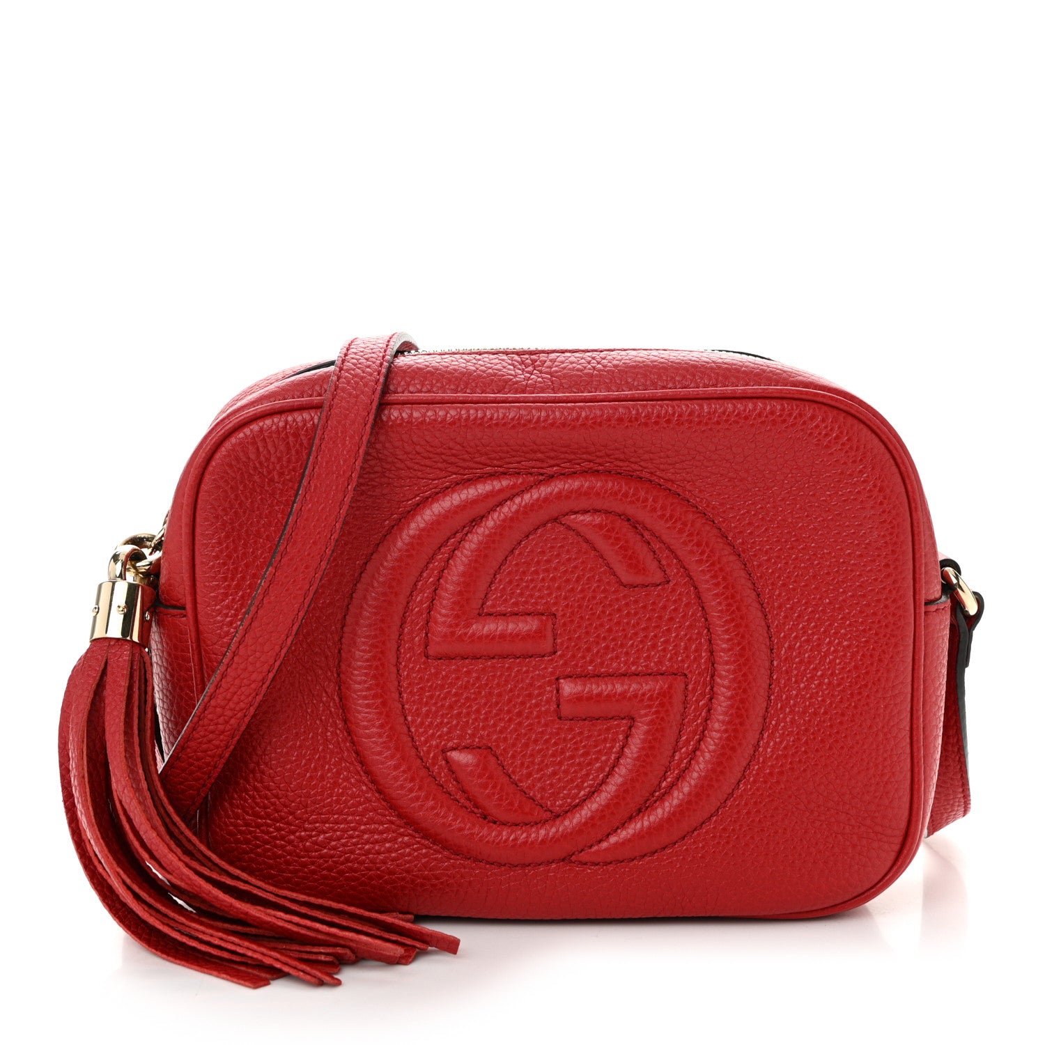 Gucci Pebbled Calfskin Small Soho Disco Bag Vibrant Red 1 of 12