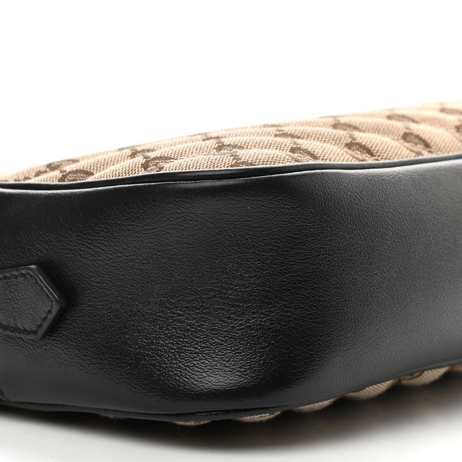 Gucci Monogram Matelasse Diagonal Small GG Marmont Chain Shoulder Bag Beige Black 9 of 10
