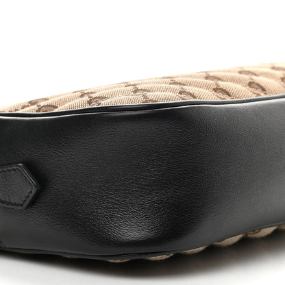 Gucci Monogram Matelasse Diagonal Small GG Marmont Chain Shoulder Bag Beige Black 9 of 10