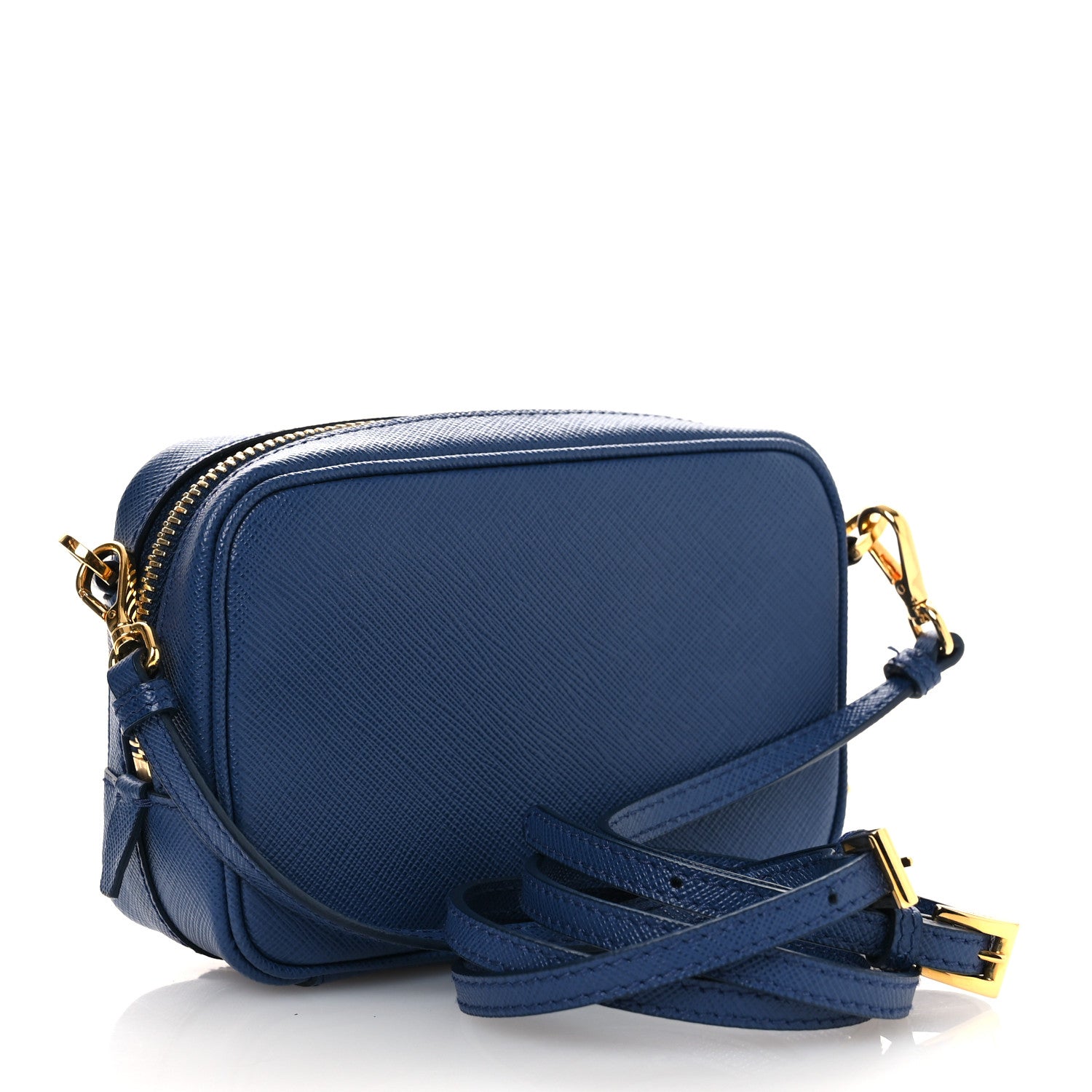 Prada Saffiano Mini Camera Crossbody Bag Bleuette 1800160