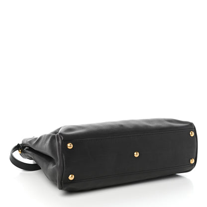 Fendi Vitello Saddle Medium Peekaboo Iconic Satchel Black 4 of 10