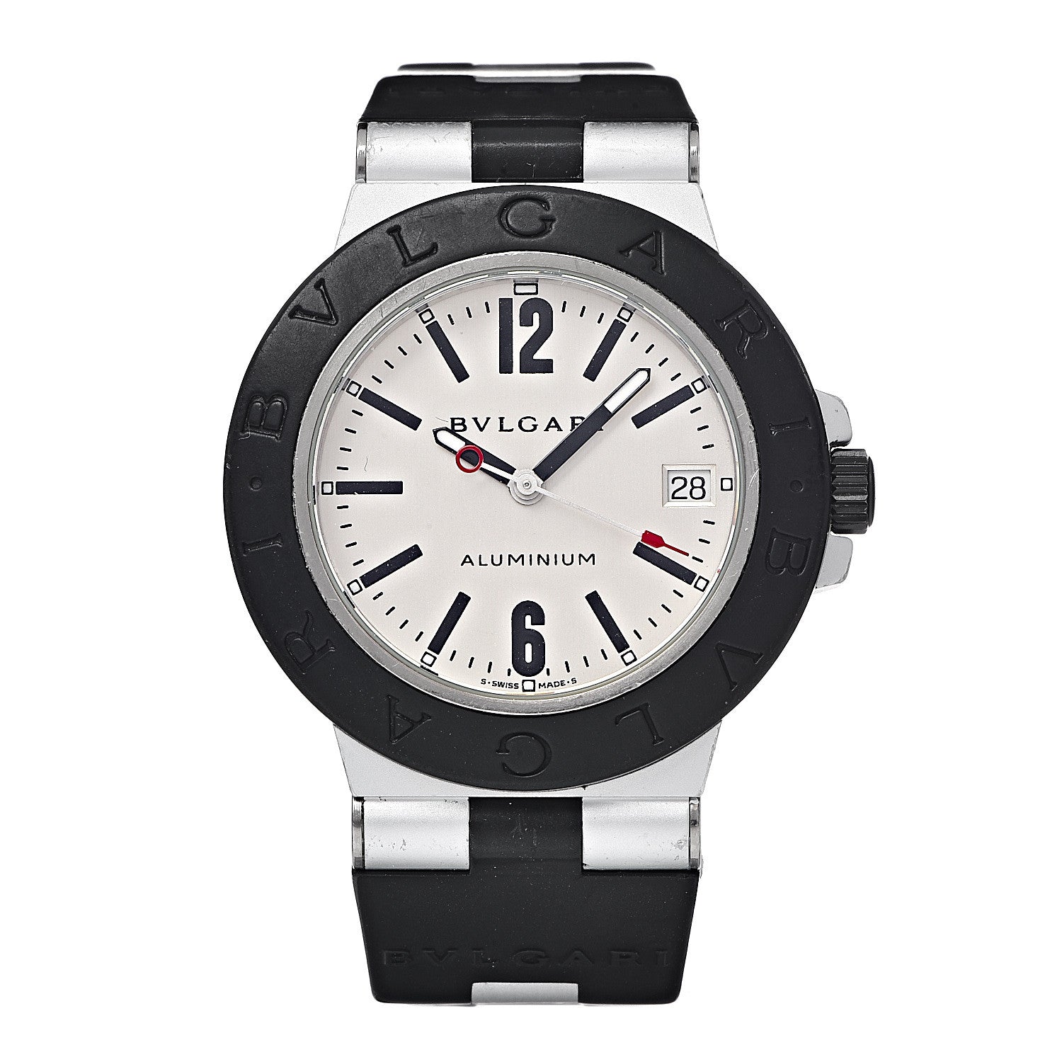 Bulgari Aluminum Rubber 38mm Diagono Quartz Watch 1 of 7