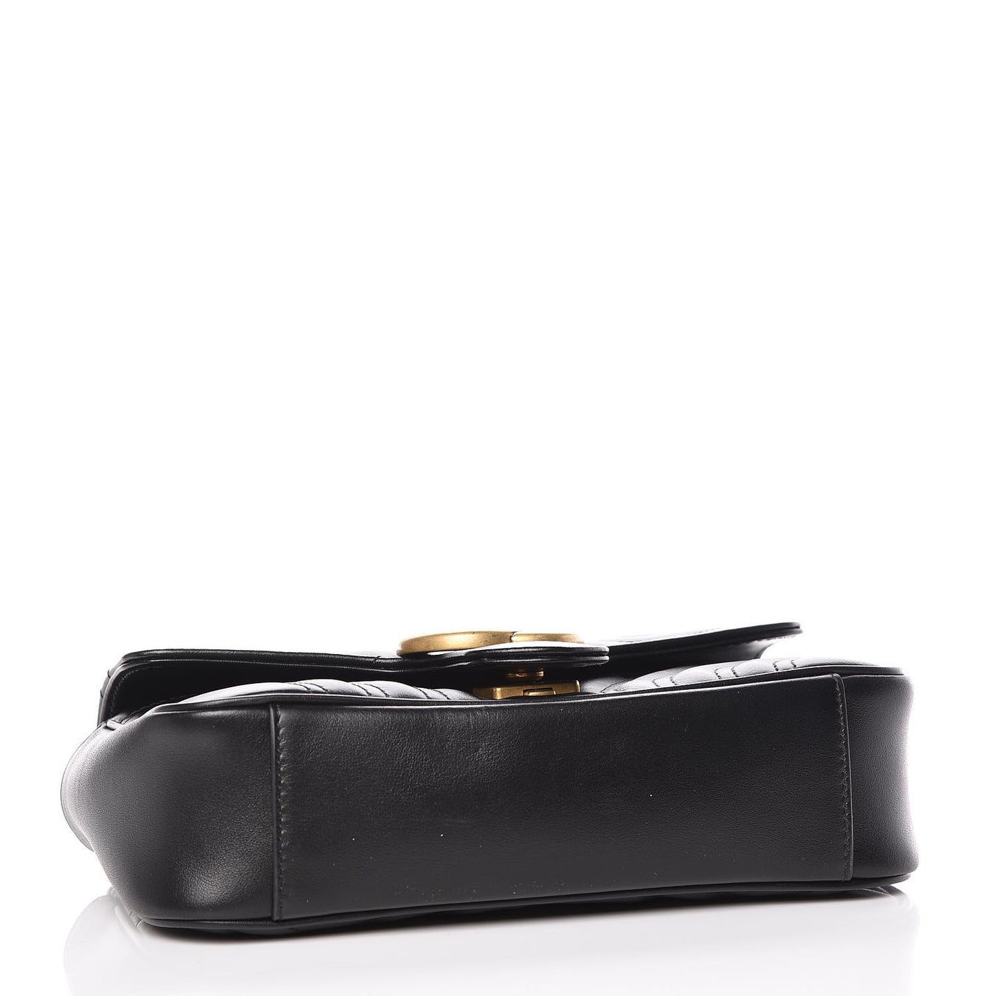 Calfskin Matelasse Mini GG Marmont Shoulder Bag Black