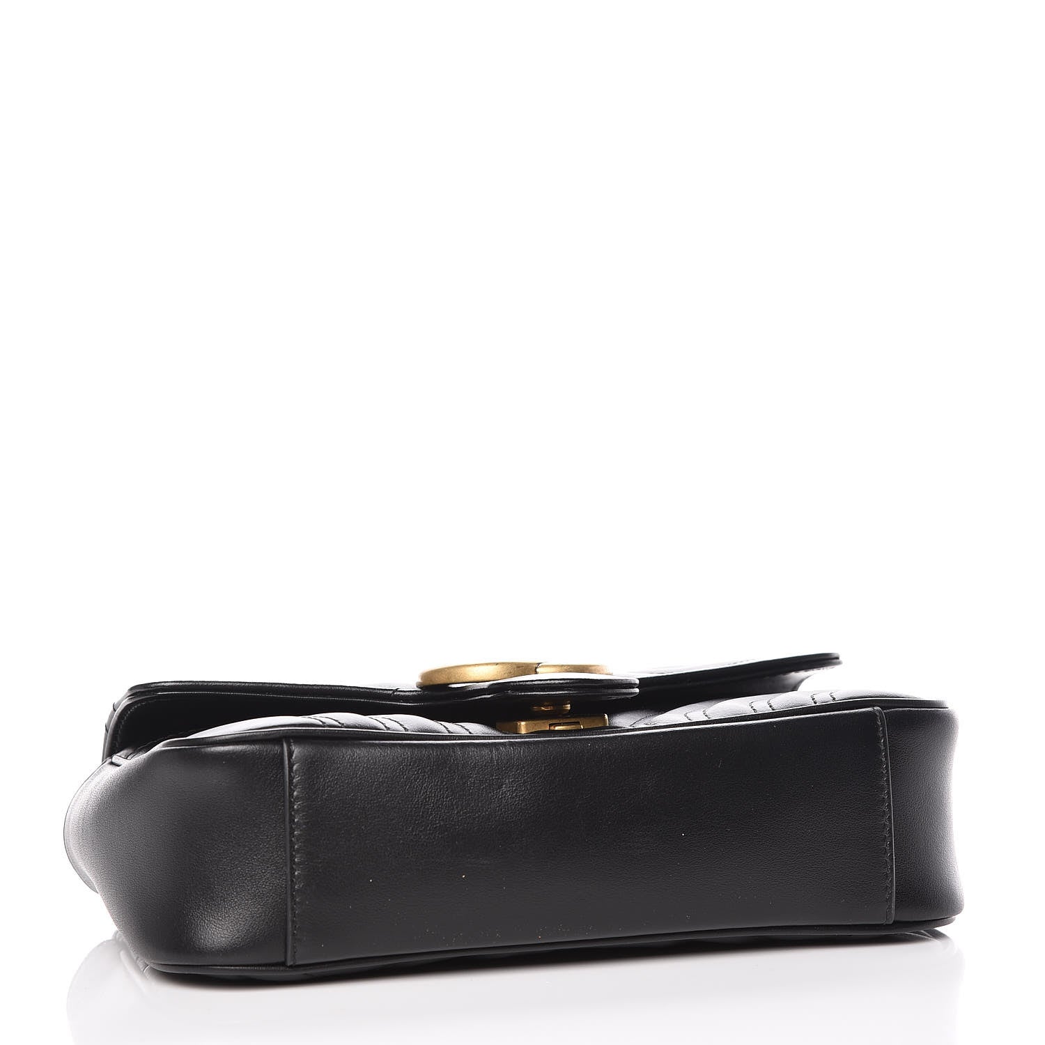 Gucci Calfskin Matelasse Mini GG Marmont Shoulder Bag Black 4 of 10