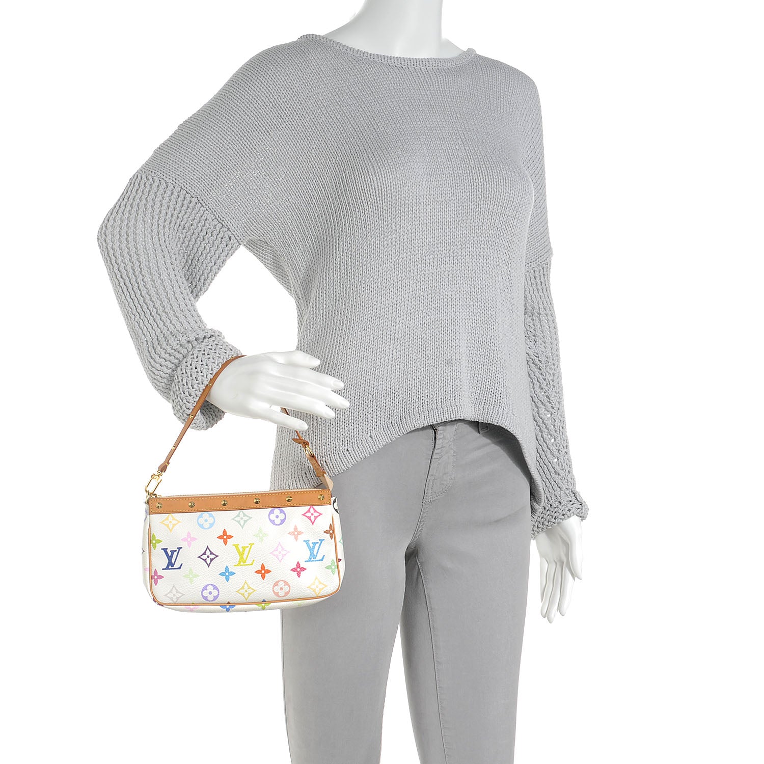 Louis Vuitton Monogram Multicolor Pochette Accessories White 2 of 8