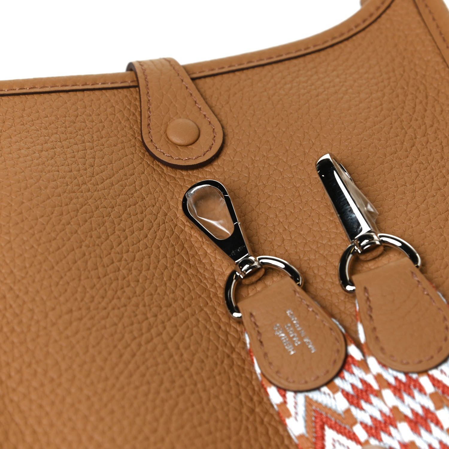 Hermes Taurillon Clemence Allegro Evelyne TPM Biscuit Cornaline White Gold 10 of 11