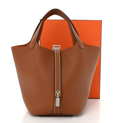 Hermes Taurillon Clemence Picotin Lock 18 PM Gold 11 of 11