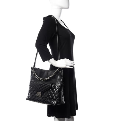 Chanel Aged Calfskin Quilted Mad About Quilting Hobo Black 2 of 10