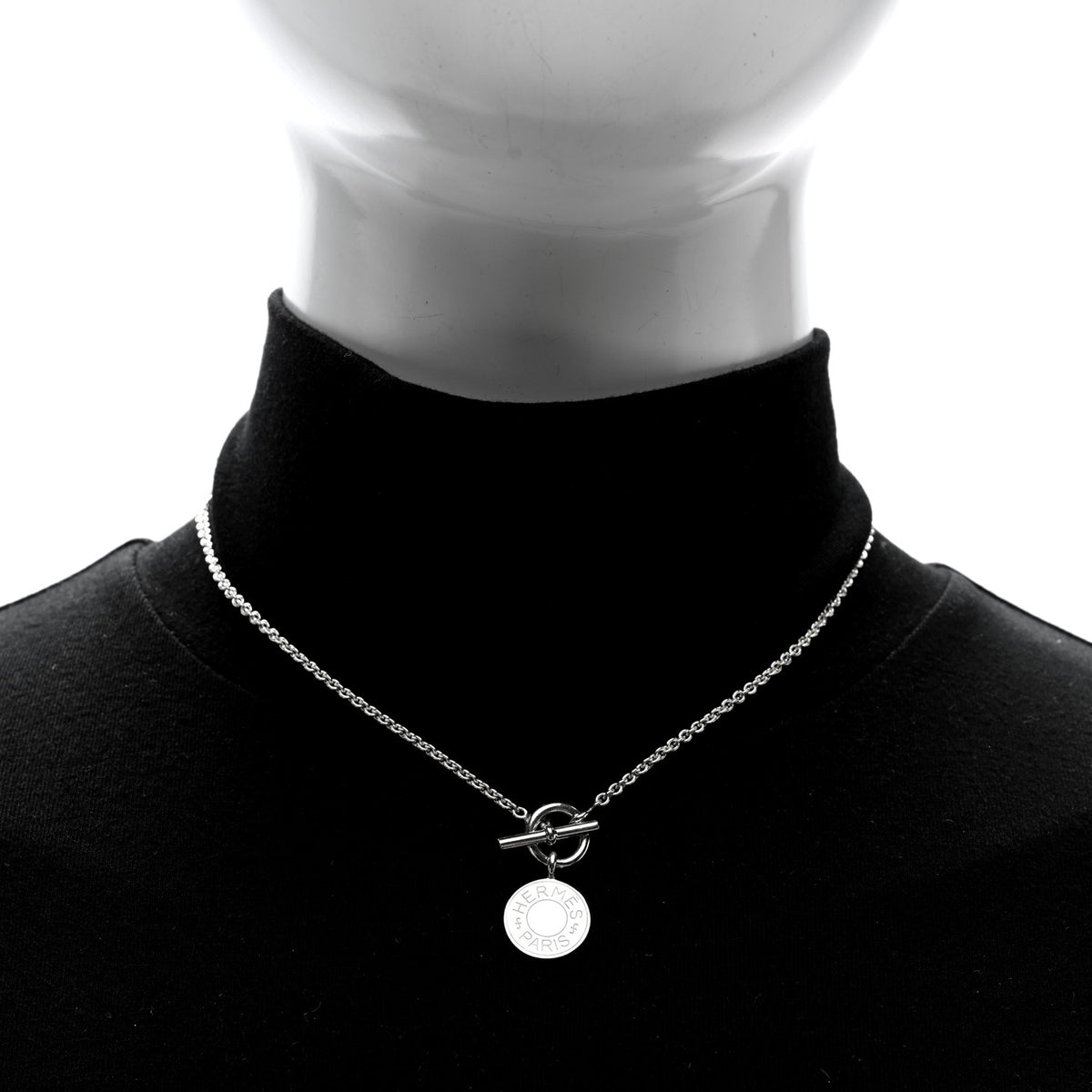 Hermes Sterling Silver Amulettes H Confettis Pendant Necklace 2 of 4